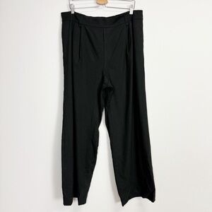 Vince Pants Womens XL Black Linen Blend High Rise Pull On Elastic Waist Office